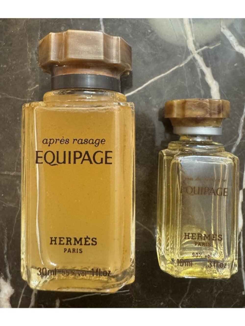 Vintage HERMES PARIS EQUIPAGE Set Aftershave 30 ml and Eau De Toilette 10 ml